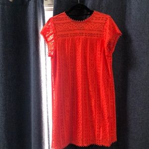 Orange lace dress